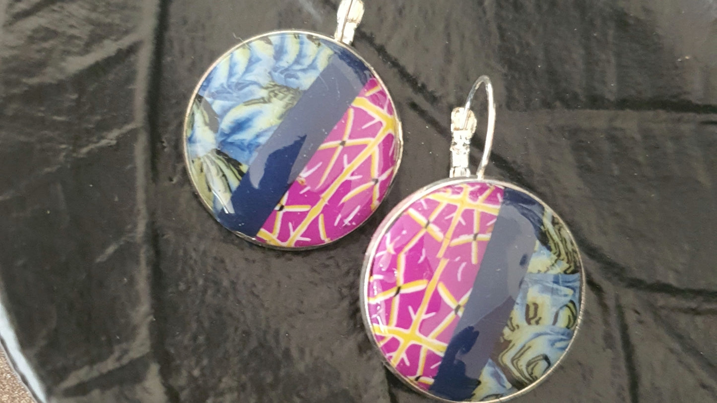 52. Boucles d'oreilles"Fleurs bleues "