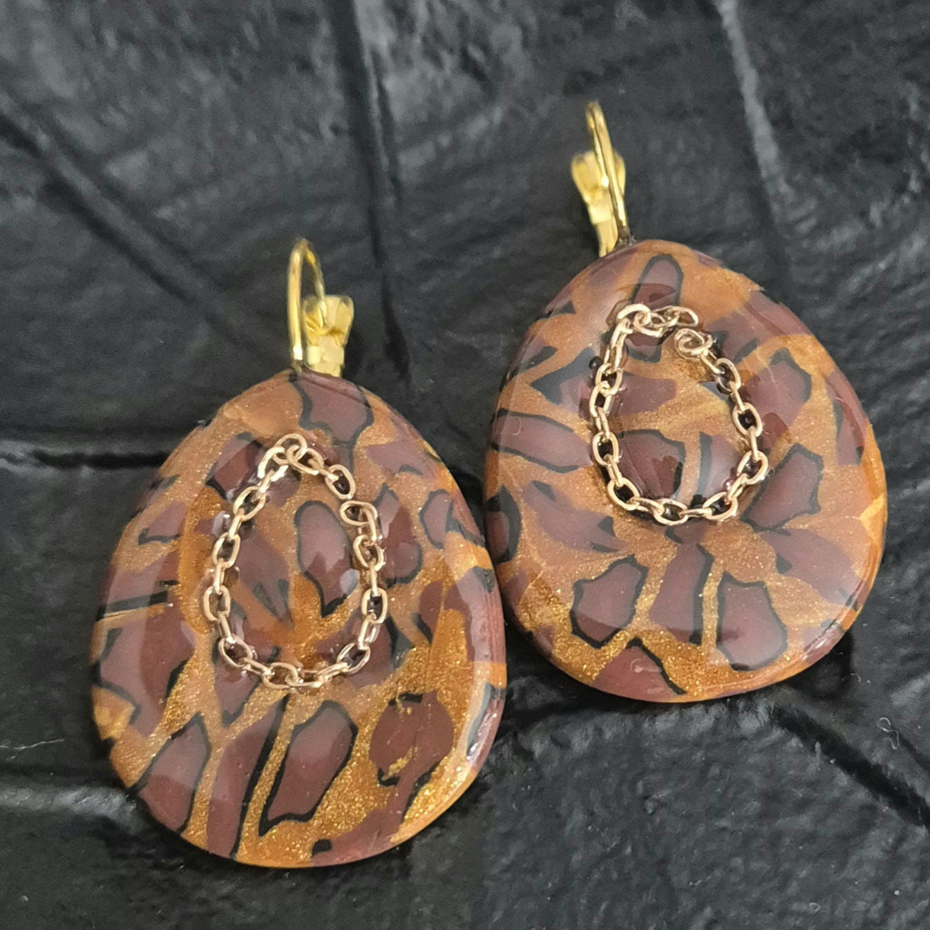 591.Boucles d'oreilles "Léopard"