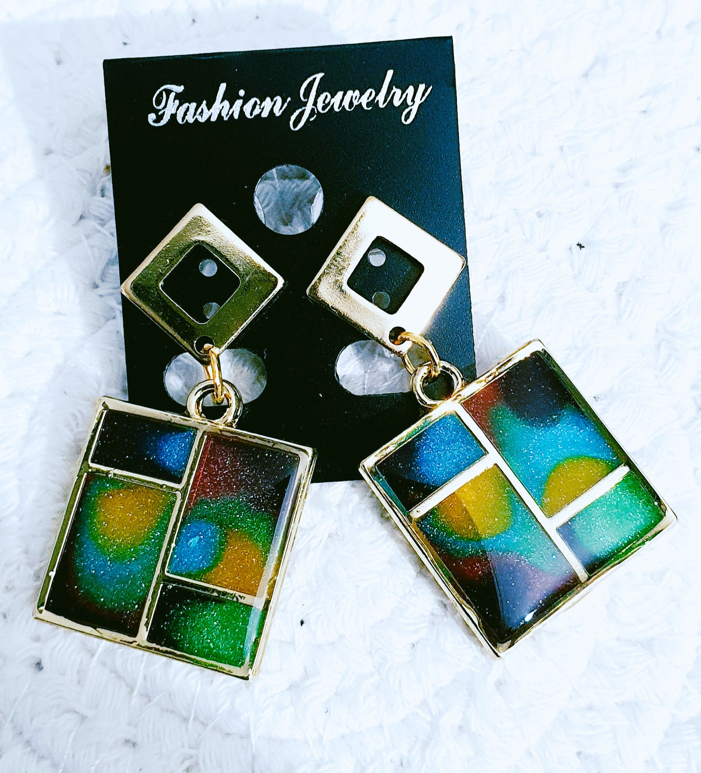 555. Boucles d'oreilles" Arc en ciel"