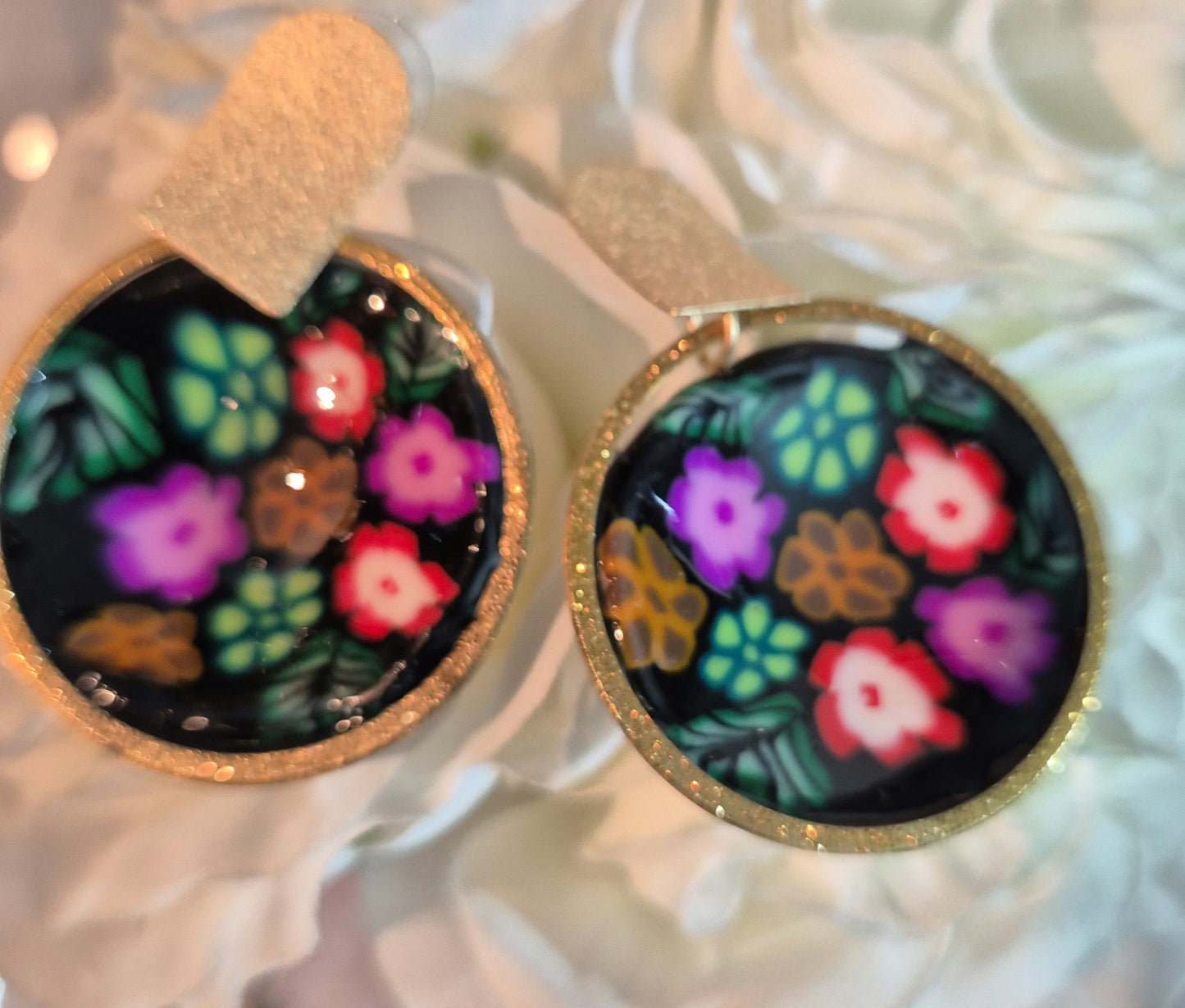 632.Boucles d'oreilles "Magnifique bouquet"