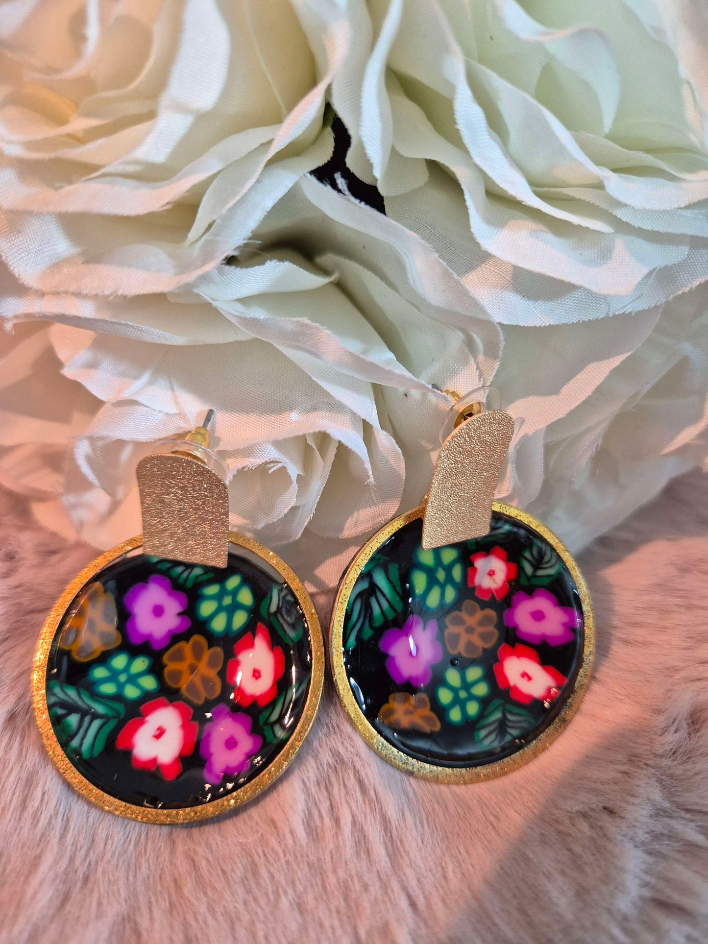 632.Boucles d'oreilles "Magnifique bouquet"