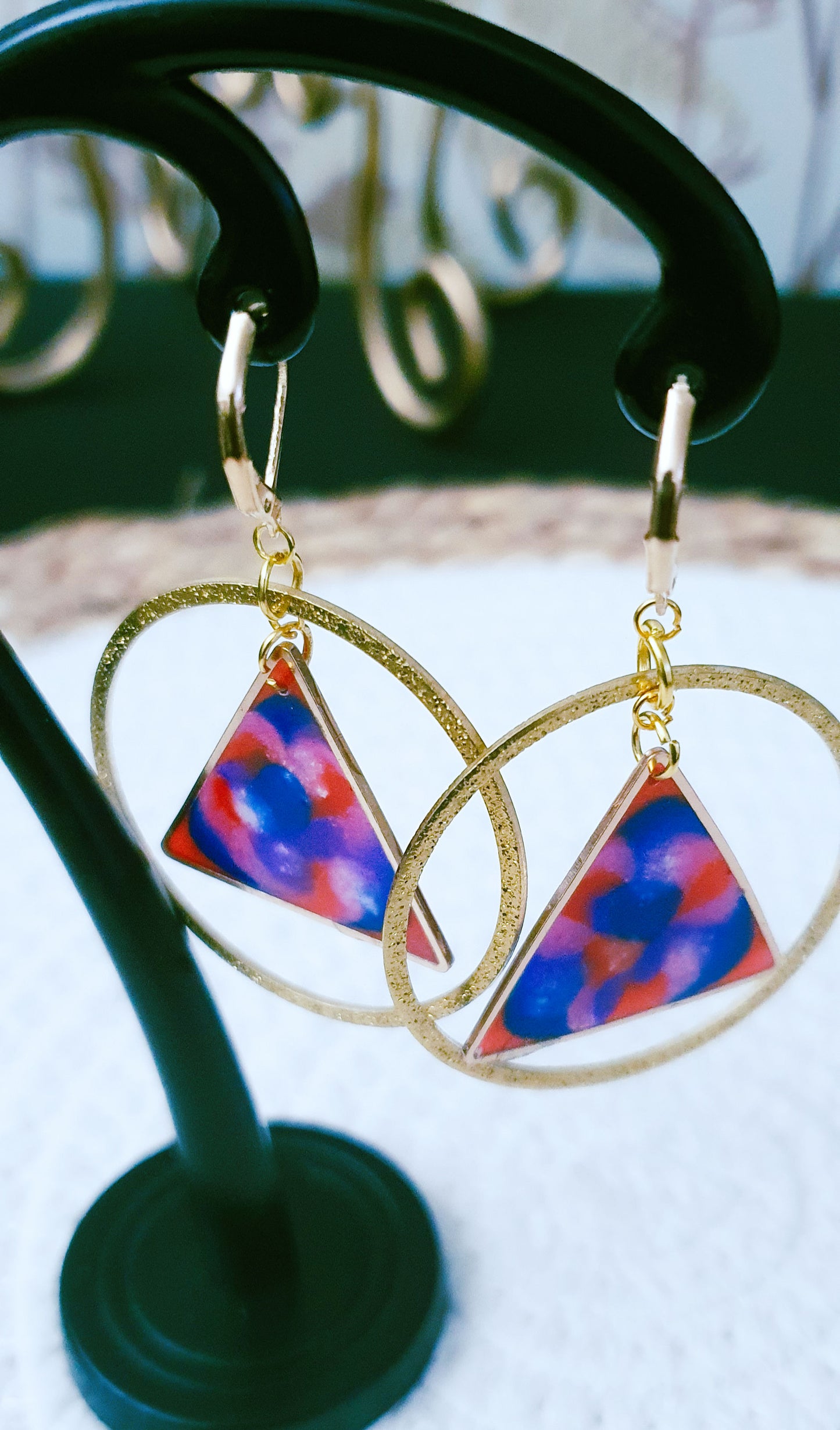 471. Boucles d'oreilles "nuages colorés"