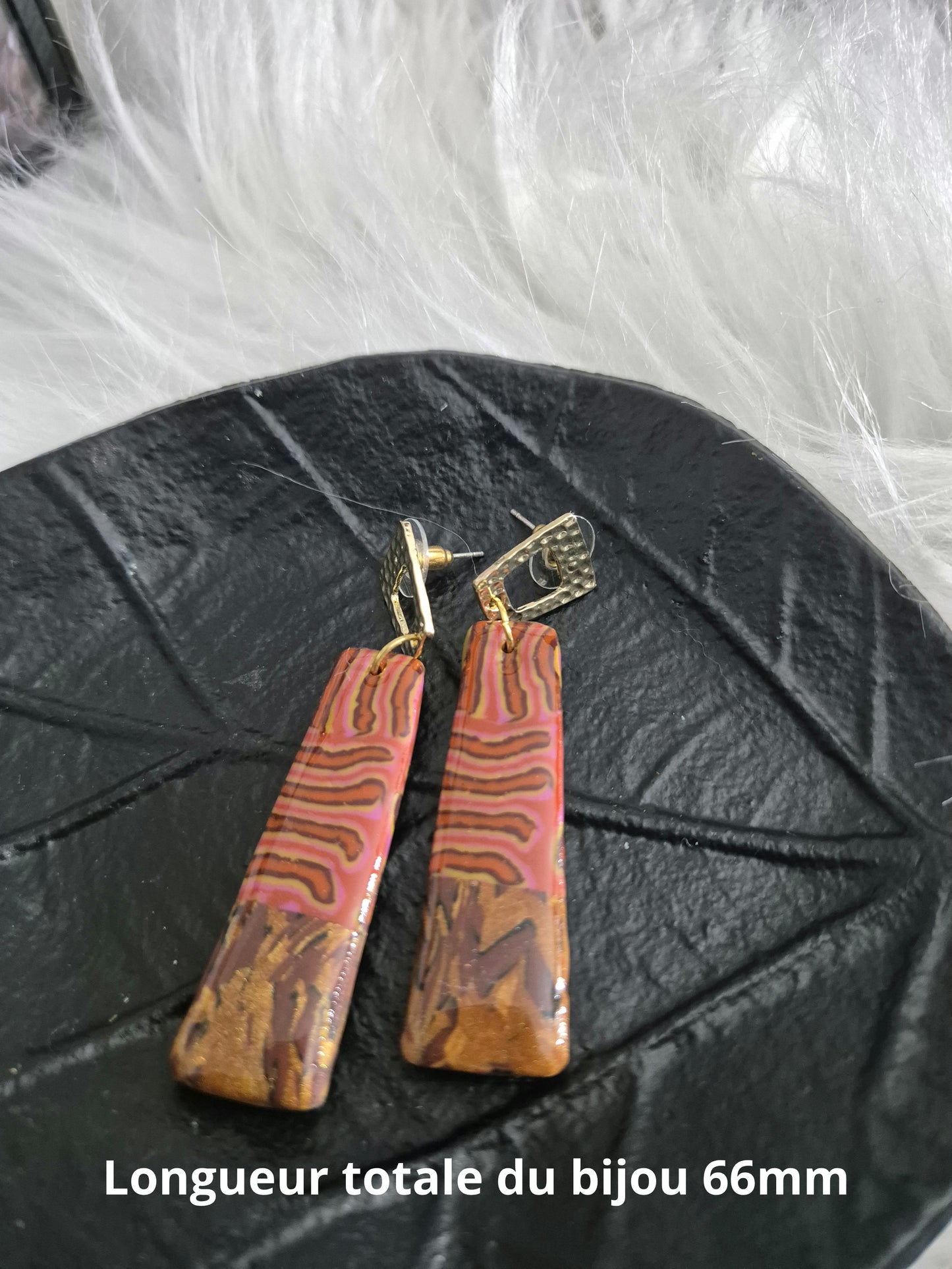 595. Boucles d'oreilles "Zèbre"