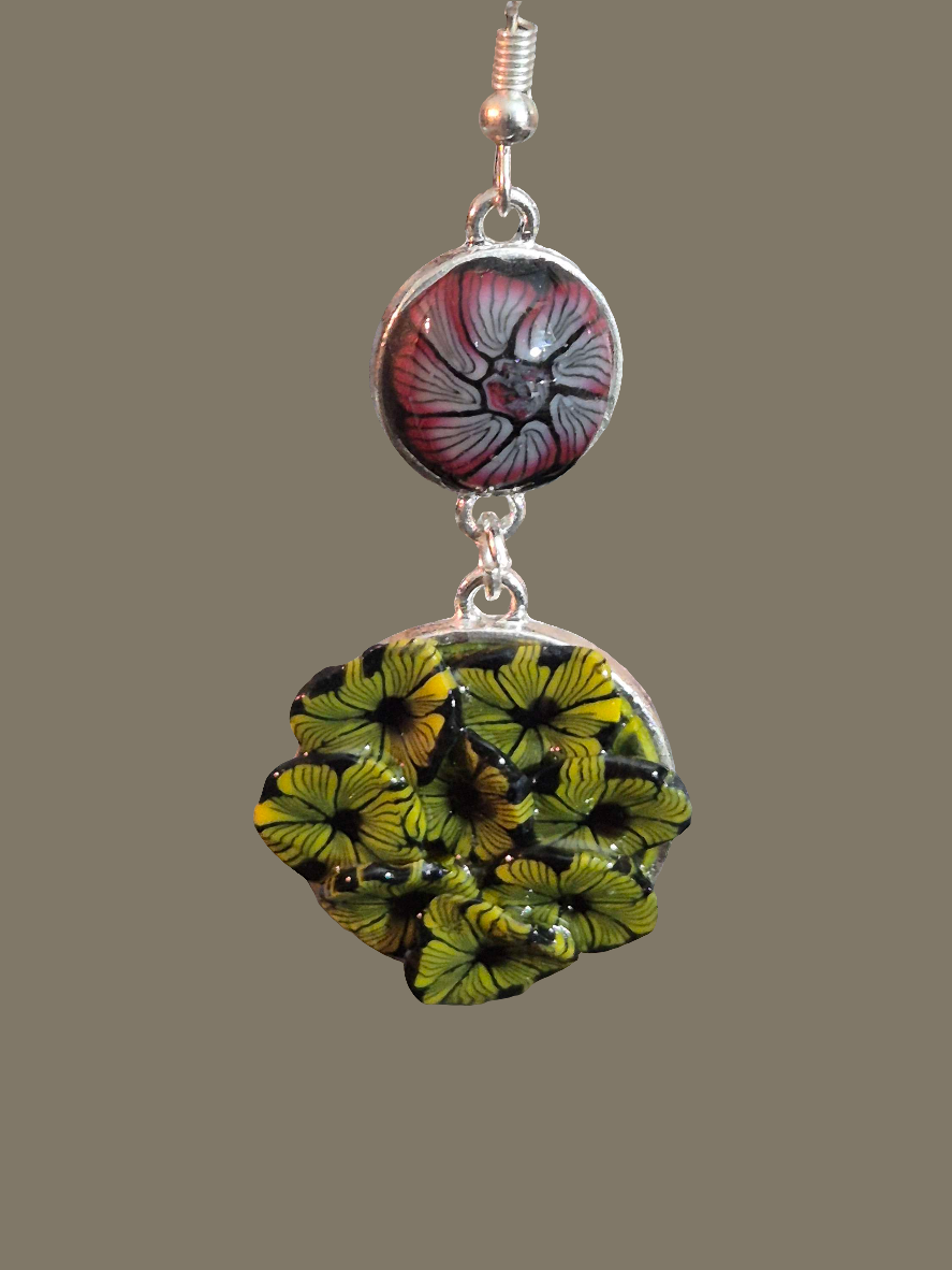 603. Boucles d'oreilles "Beauté florale"