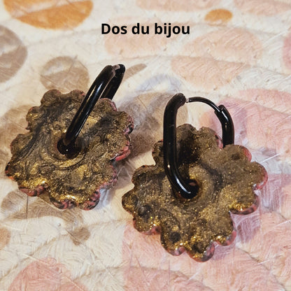 655.boucles d'oreilles" Rouge et Noir "
