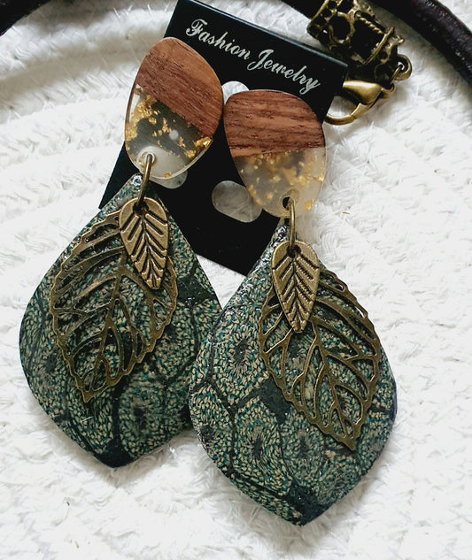 504.parure "Feuilles "