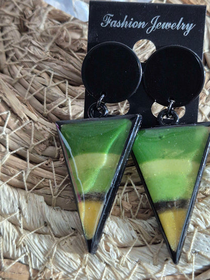 623. Boucles d'oreilles"vitrail tropical"