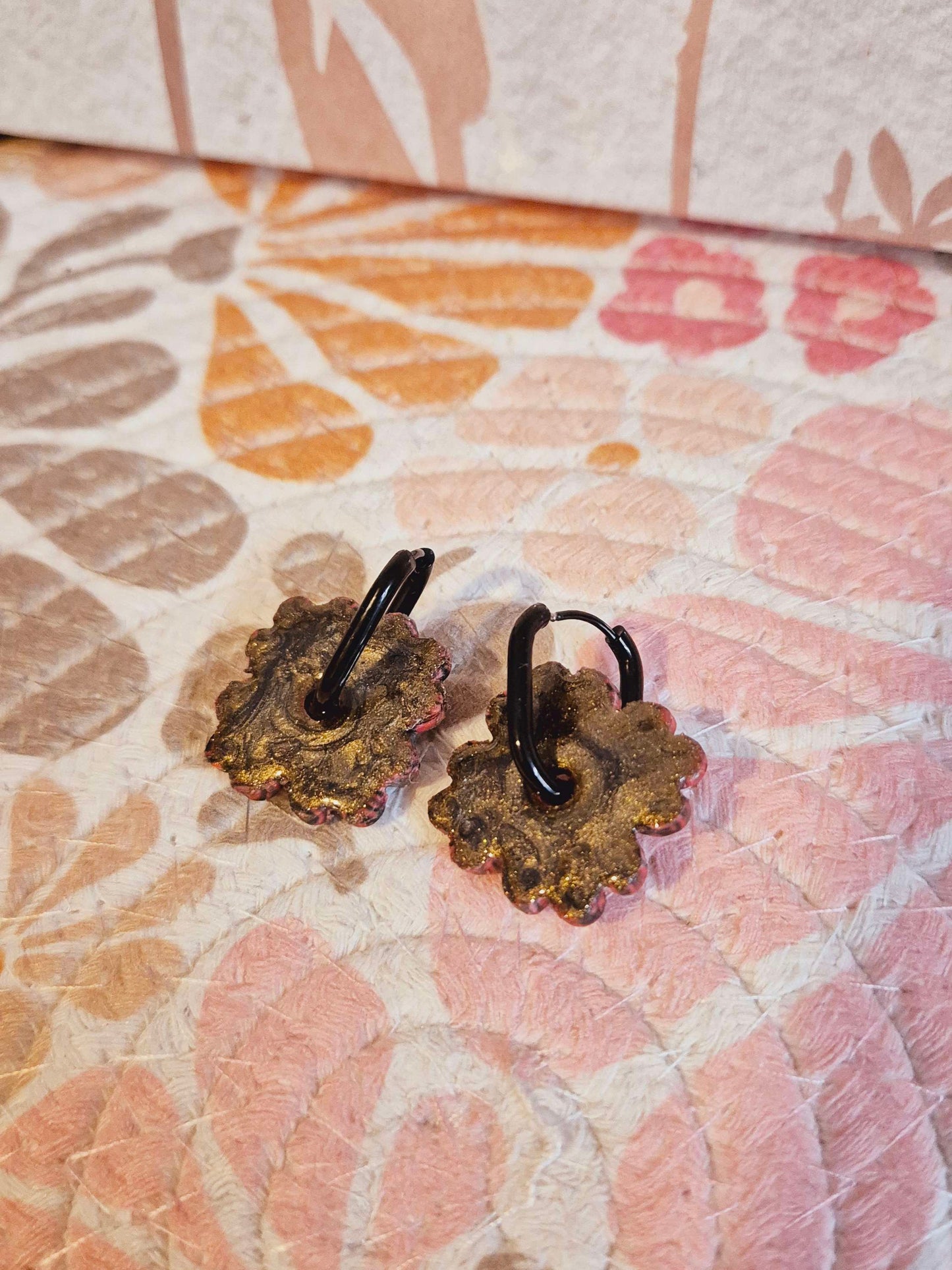 655.boucles d'oreilles" Rouge et Noir "