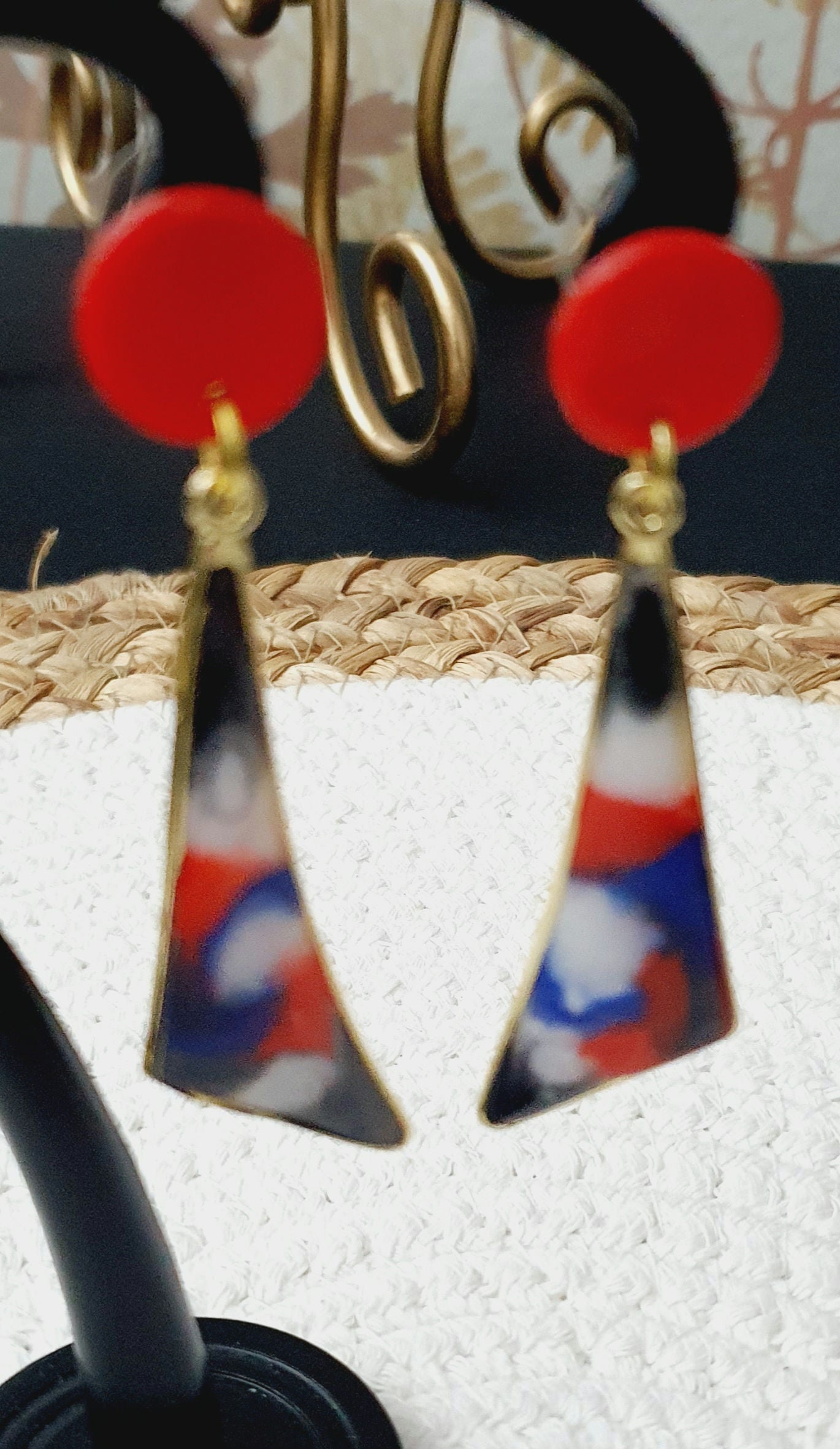 573. Boucles d'oreilles "Nuages colorés"