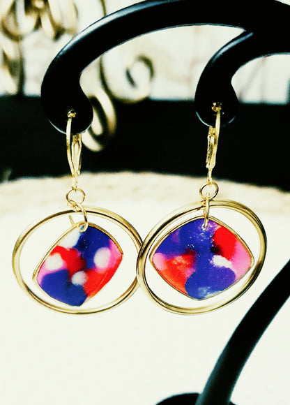 574. Boucles d'oreilles "Nuages colorés"