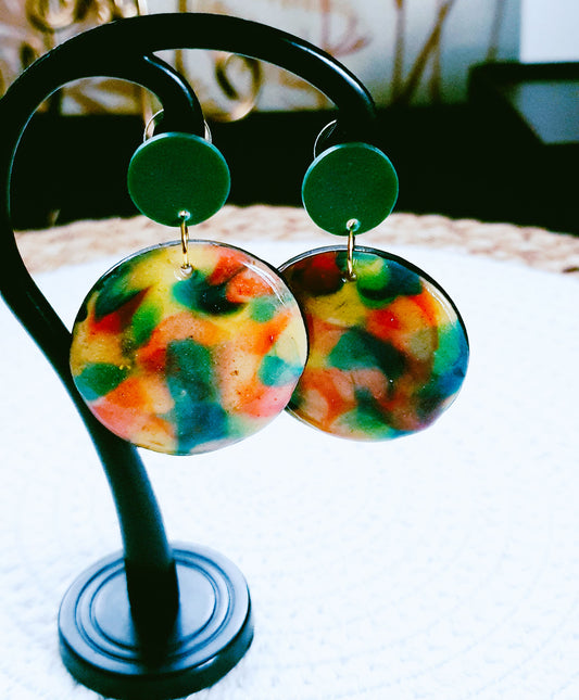 569. Boucles d'oreilles "Nuages colorés"