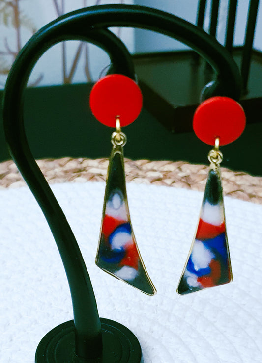 573. Boucles d'oreilles "Nuages colorés"