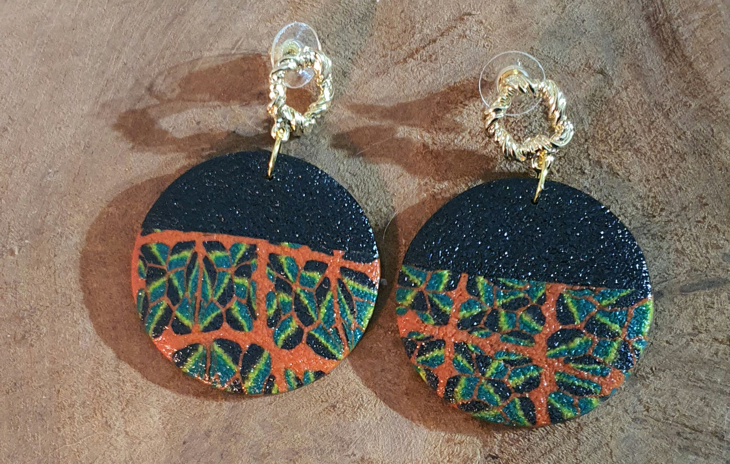 432/ boucles d'oreilles:" Terre Rouge"