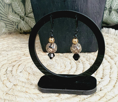 483.Parure "Tourbillon marron"