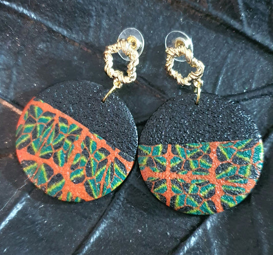 432/ boucles d'oreilles:" Terre Rouge"