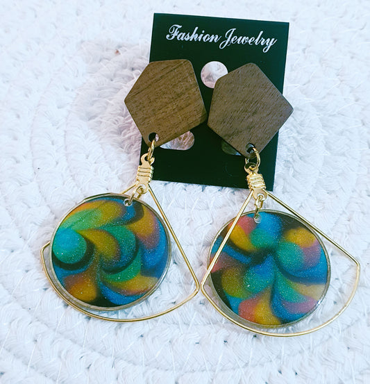 552. Boucles d'oreilles" Arc en ciel"