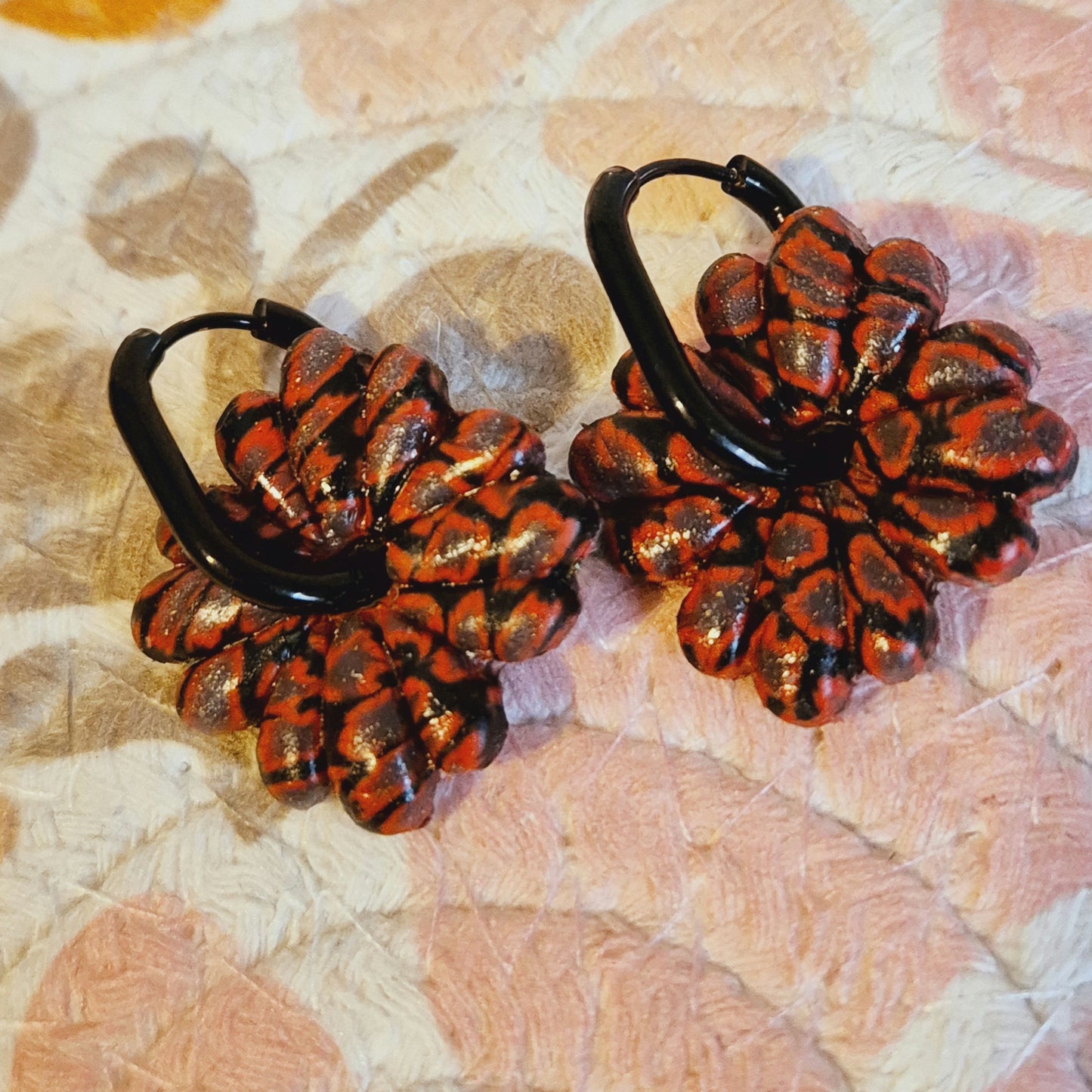 655.boucles d'oreilles" Rouge et Noir "