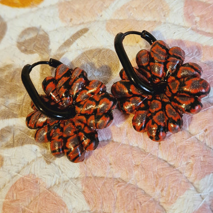 655.boucles d'oreilles" Rouge et Noir "