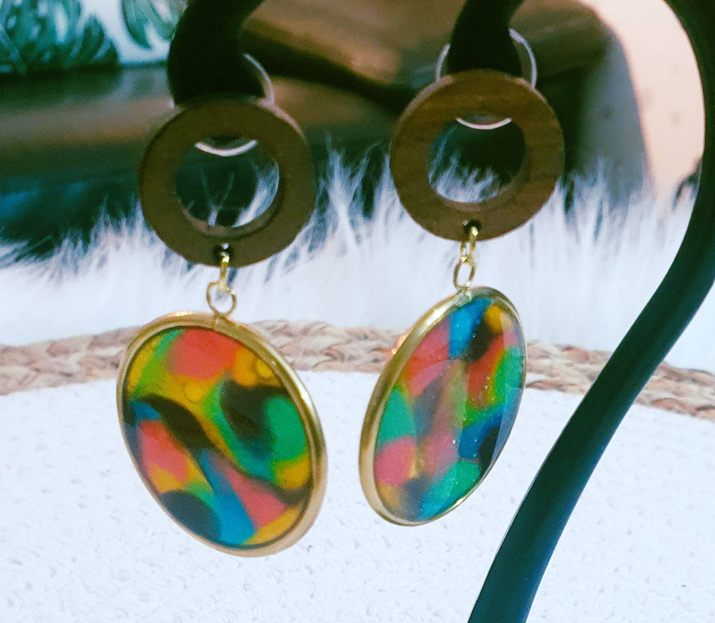 548. Boucles d'oreilles"Arc en ciel"