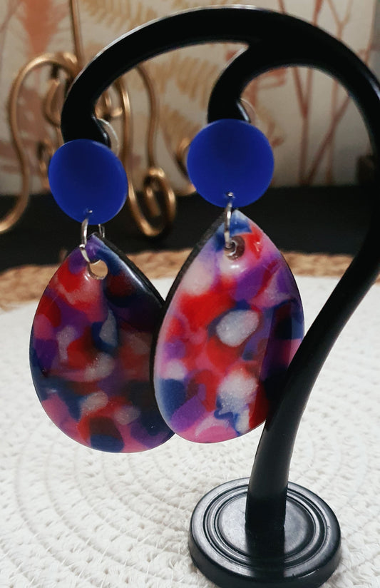 568. Boucles d'oreilles "nuages colorés"