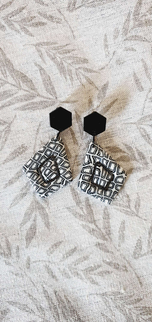 469/Boucles d'oreilles : "Carreaux"