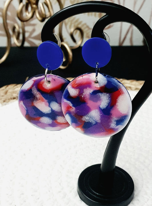 570.Boucles d'oreilles "Nuages colorés"