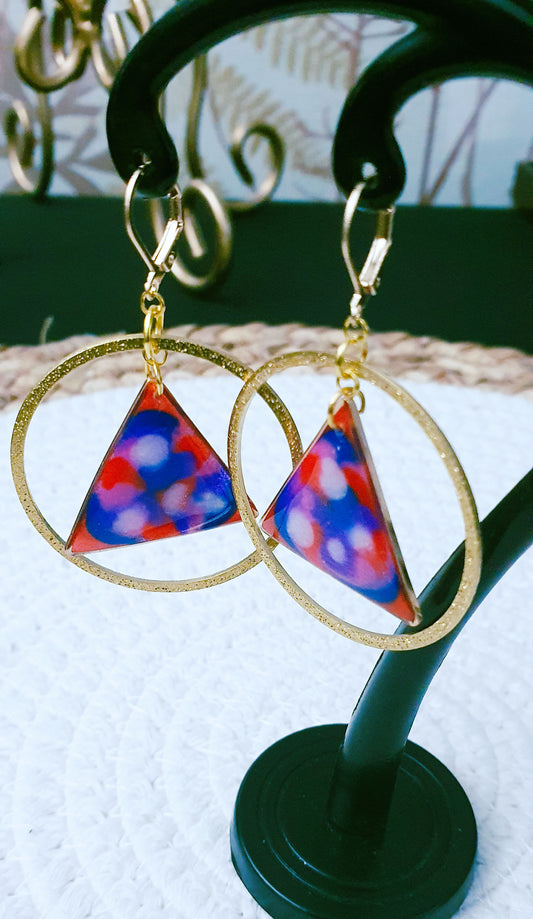 471. Boucles d'oreilles "nuages colorés"