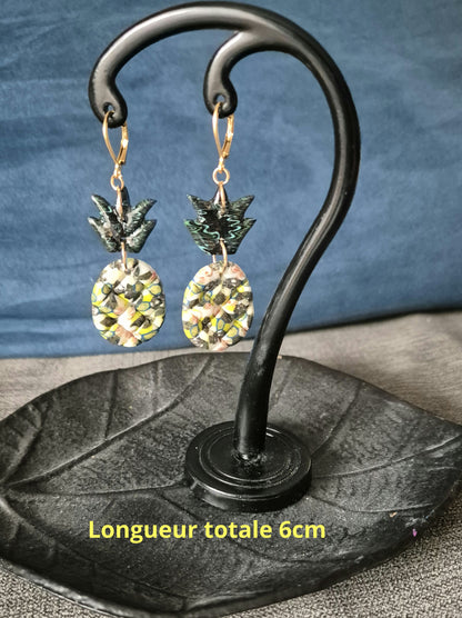 585. Boucles d'oreilles "Ananas"
