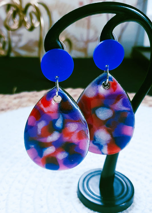 568. Boucles d'oreilles "nuages colorés"