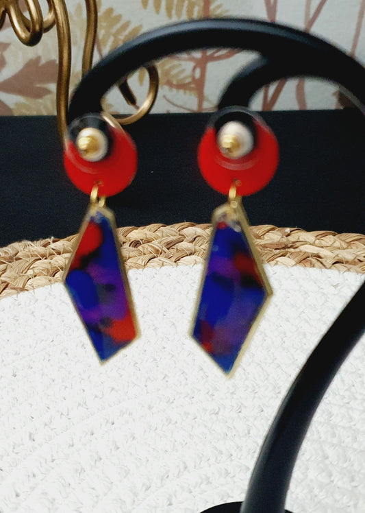 575. Boucles d'oreilles "Nuages colorés"
