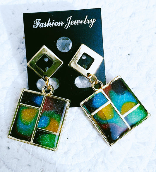 555. Boucles d'oreilles" Arc en ciel"