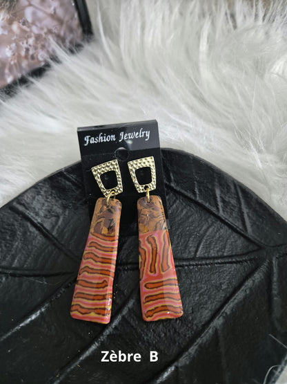 595. Boucles d'oreilles "Zèbre"