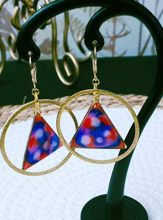 471. Boucles d'oreilles "nuages colorés"