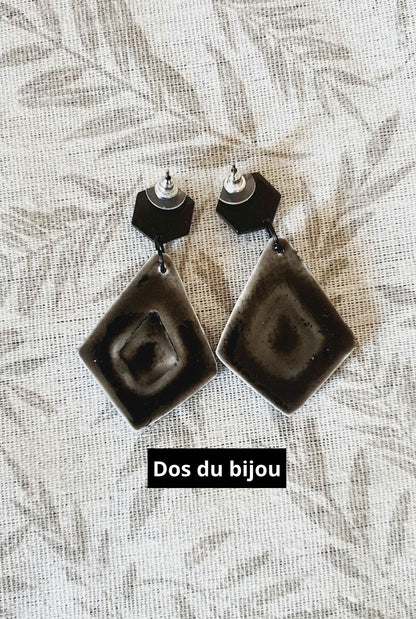 469/Boucles d'oreilles : "Carreaux"