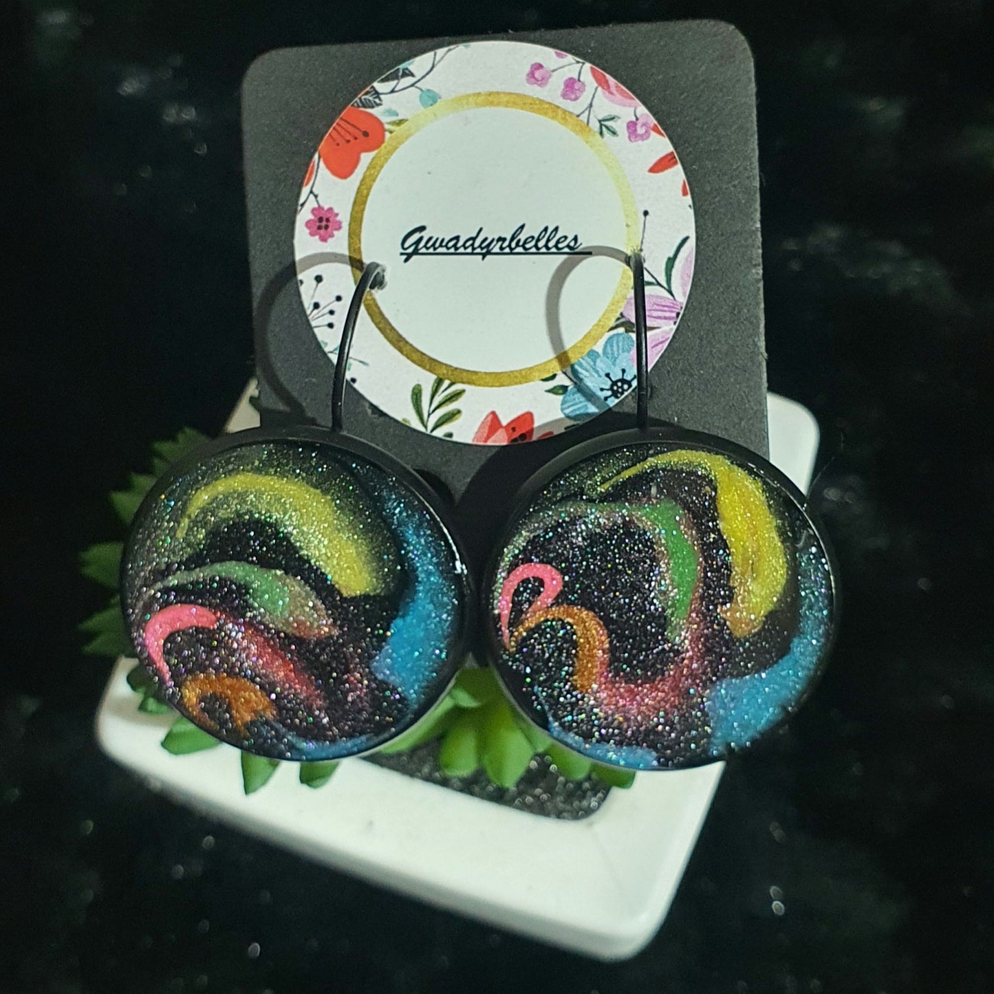519.Boucles d'oreilles " Feux d'artifices "