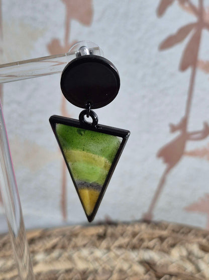 623. Boucles d'oreilles"vitrail tropical"