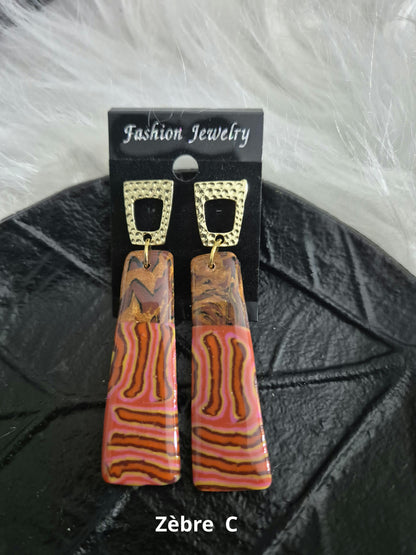 595. Boucles d'oreilles "Zèbre"