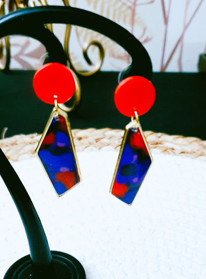 575. Boucles d'oreilles "Nuages colorés"