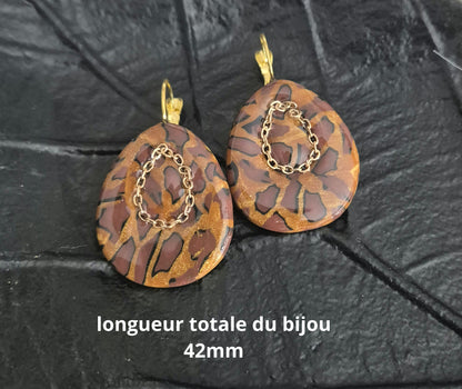 591.Boucles d'oreilles "Léopard"