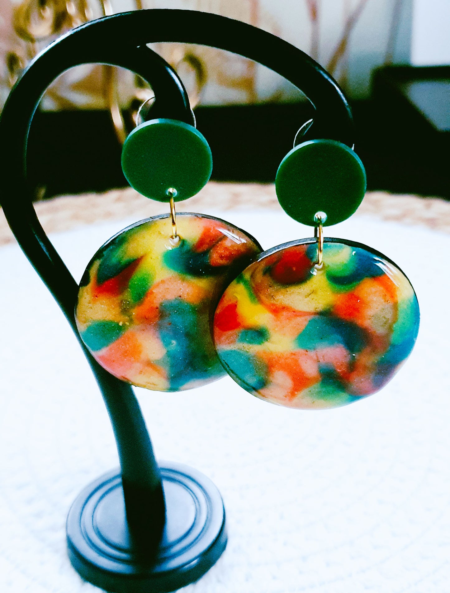 569. Boucles d'oreilles "Nuages colorés"