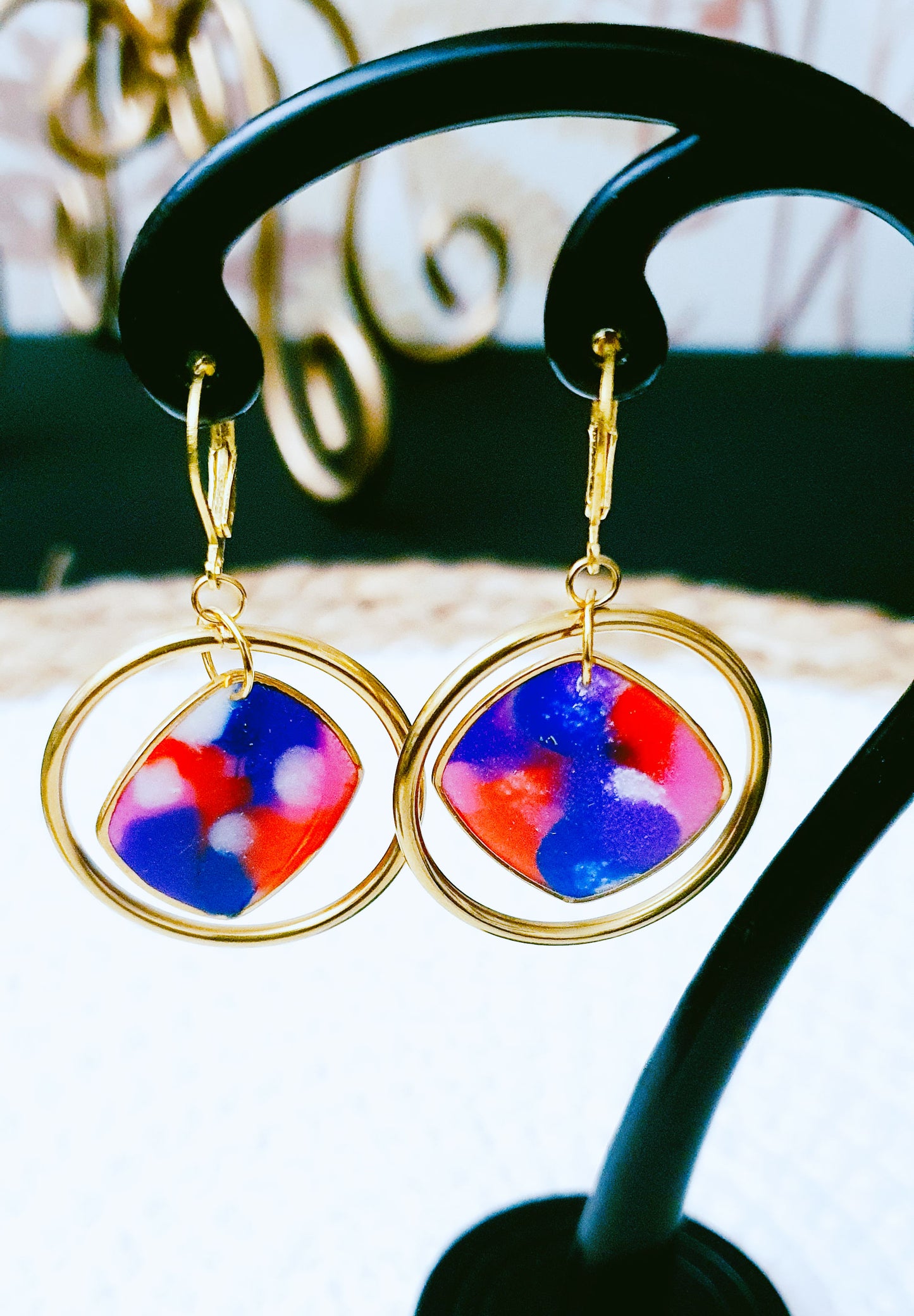 574. Boucles d'oreilles "Nuages colorés"