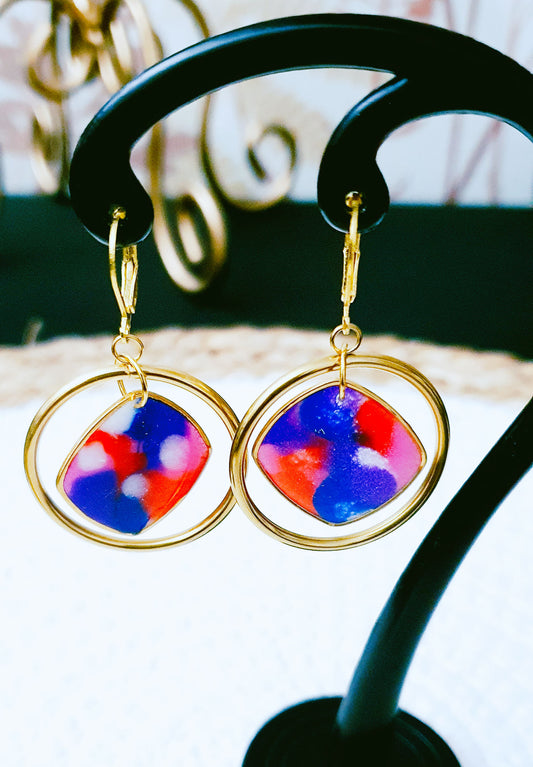 574. Boucles d'oreilles "Nuages colorés"