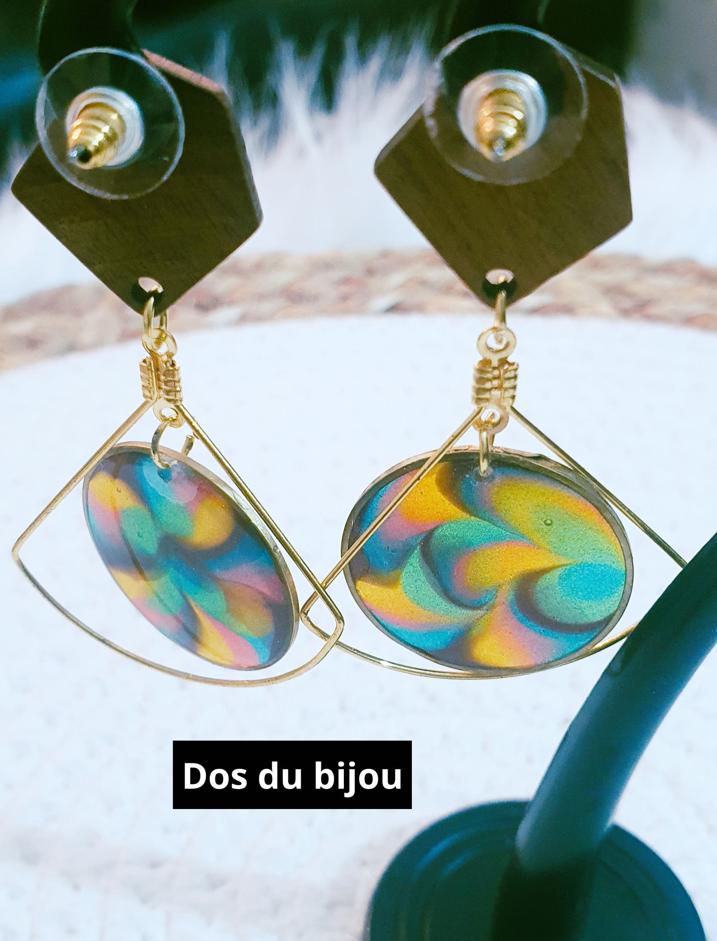 552. Boucles d'oreilles" Arc en ciel"