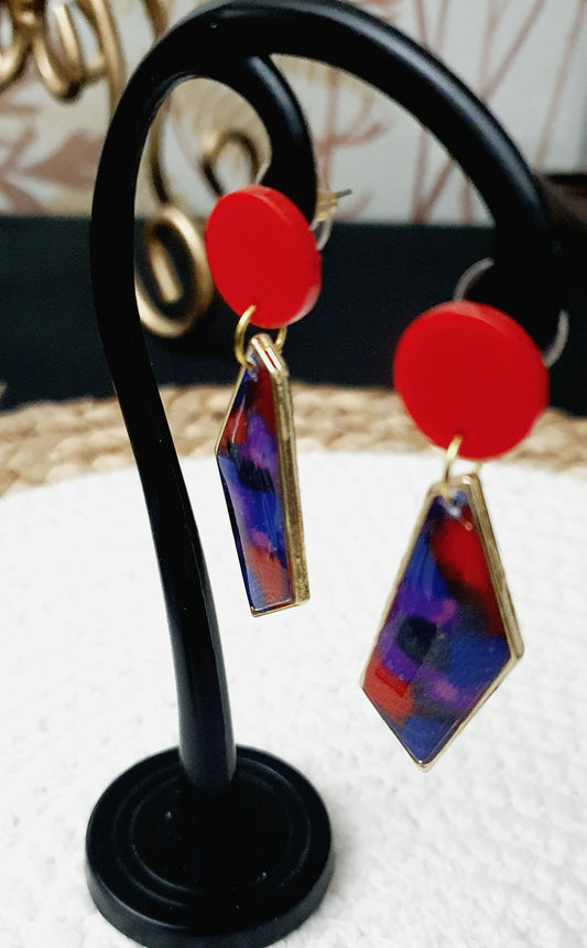 575. Boucles d'oreilles "Nuages colorés"