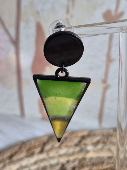 623. Boucles d'oreilles"vitrail tropical"