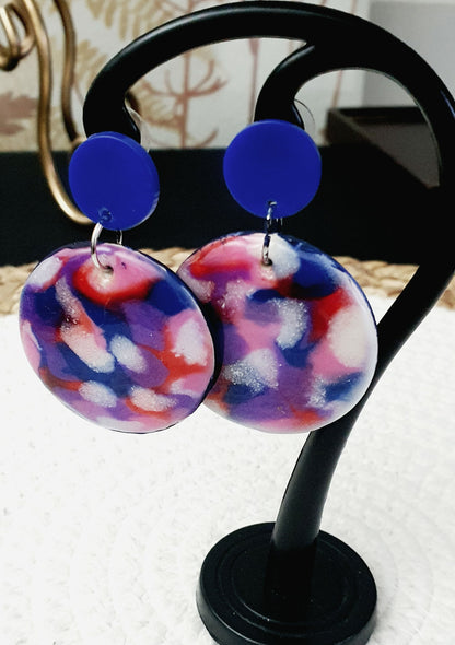 570.Boucles d'oreilles "Nuages colorés"