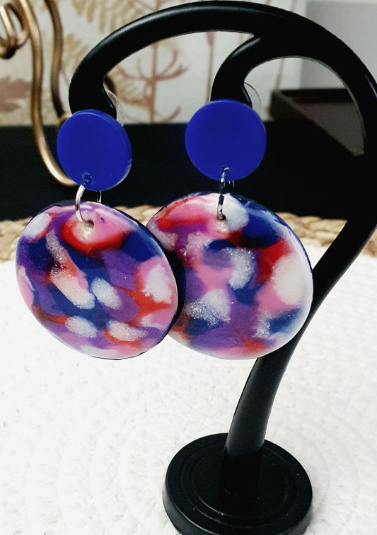 570.Boucles d'oreilles "Nuages colorés"