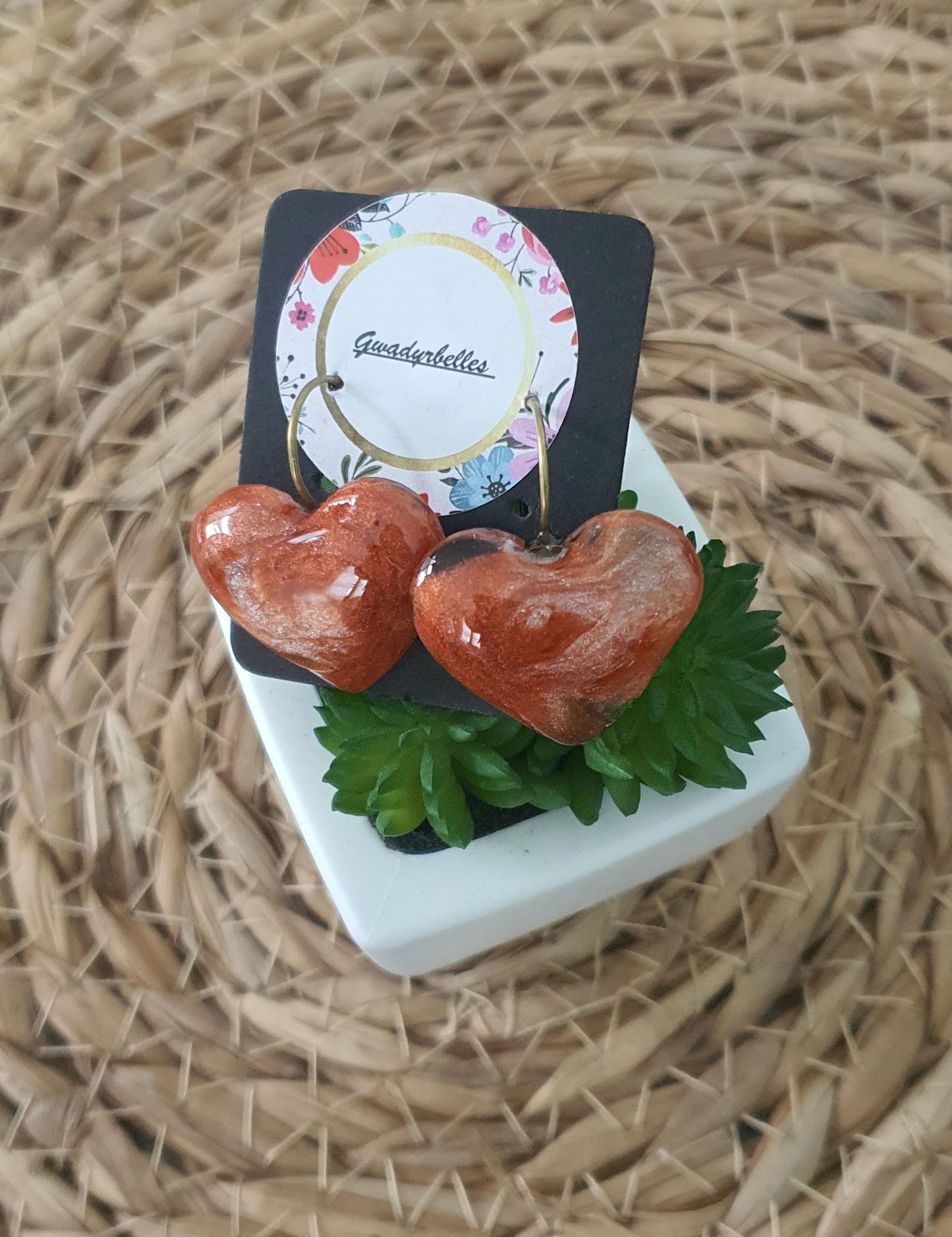 522. Boucles d'oreilles " Caramel "