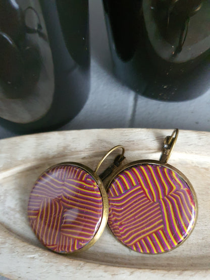 96. Boucles d'oreilles" Ligne jaune"