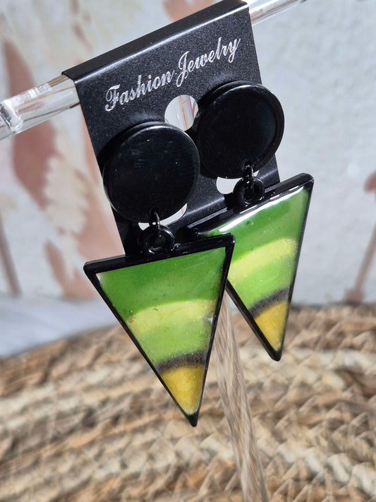 623. Boucles d'oreilles"vitrail tropical"